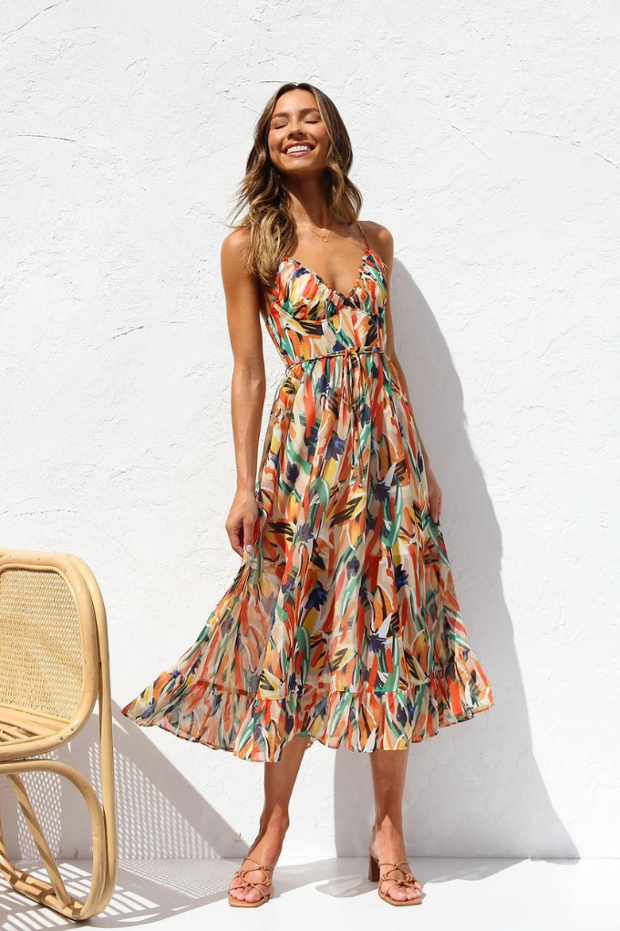 Viviana™  | Robe midi tendance aux couleurs vibrantes pour femme