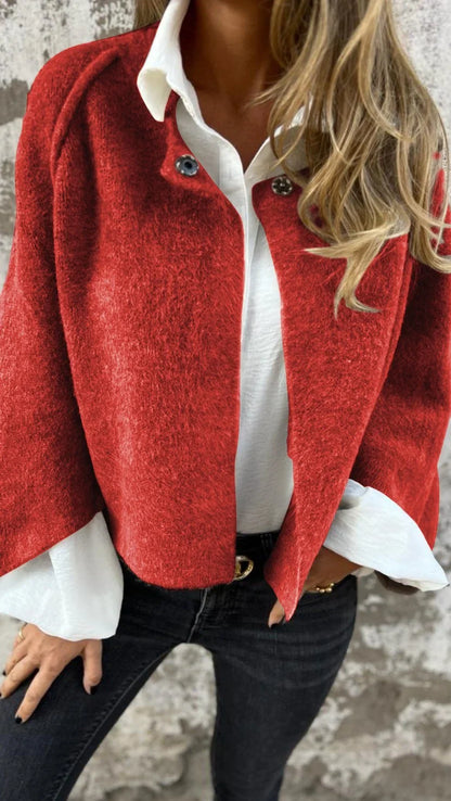 Perla™ | Manteau en laine col rond et manches longues
