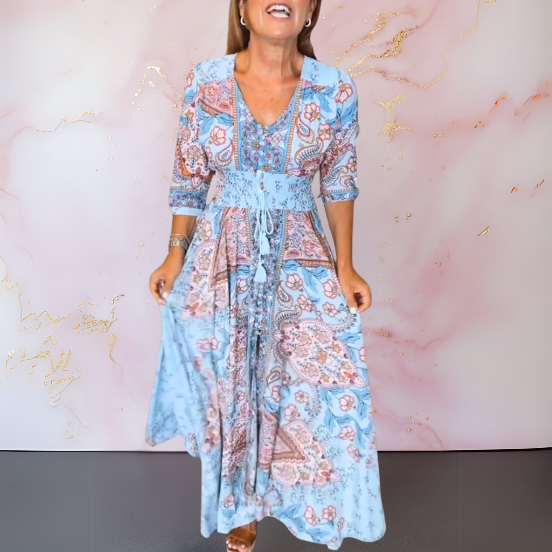 Isabella™ | Robe longue estivale à col V